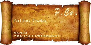 Pallos Csaba névjegykártya